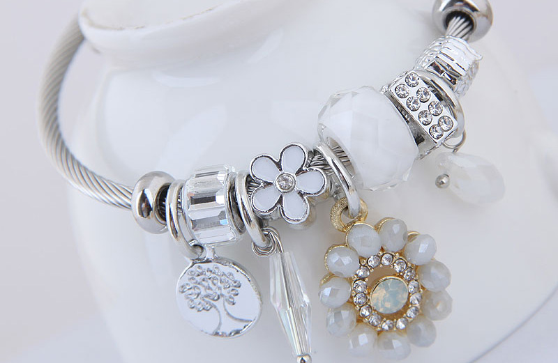 Fashion White Metal Pendant Multi-element Bracelet,Fashion Bangles