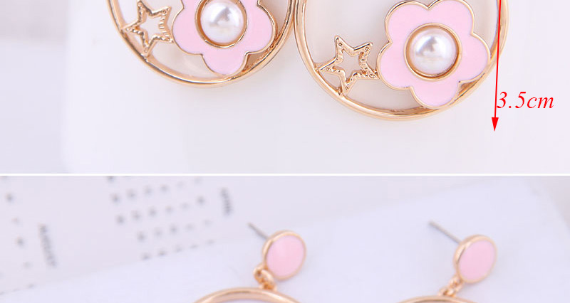 Fashion Pink Flower Earrings,Drop Earrings