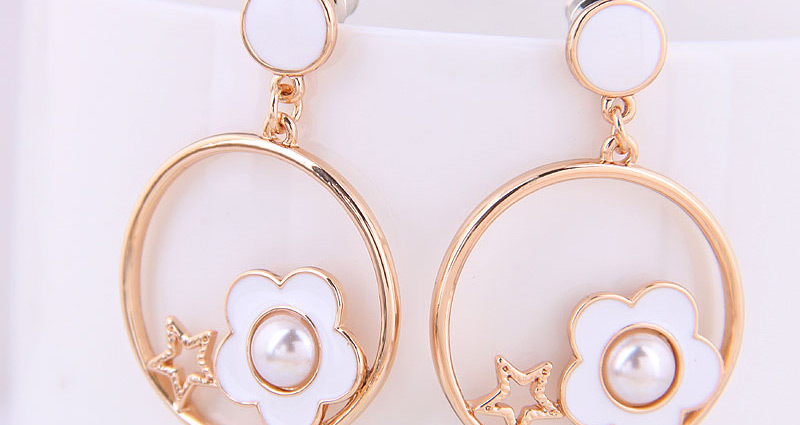 Fashion Pink Flower Earrings,Drop Earrings
