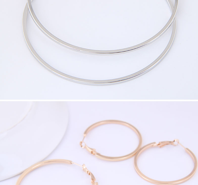 Fashion Gold 30mm Metal Glossy Earrings,Hoop Earrings