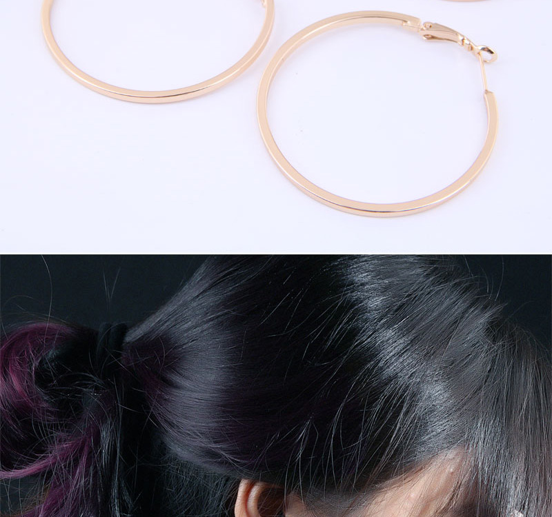 Fashion Gold 40mm Metal Glossy Earrings,Hoop Earrings