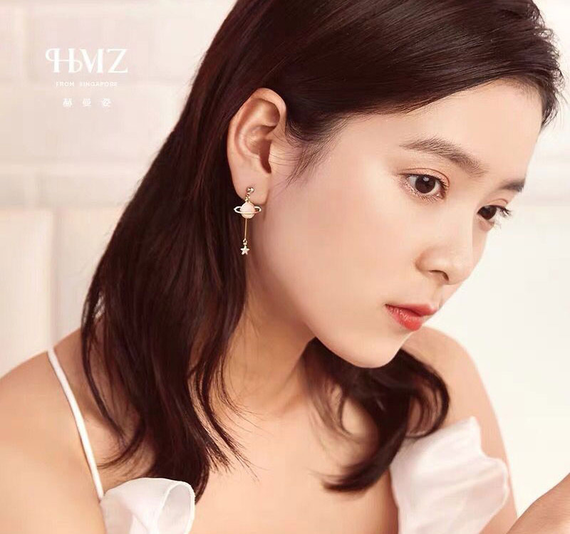 Fashion Pink Xingyue Asymmetric Earrings,Drop Earrings