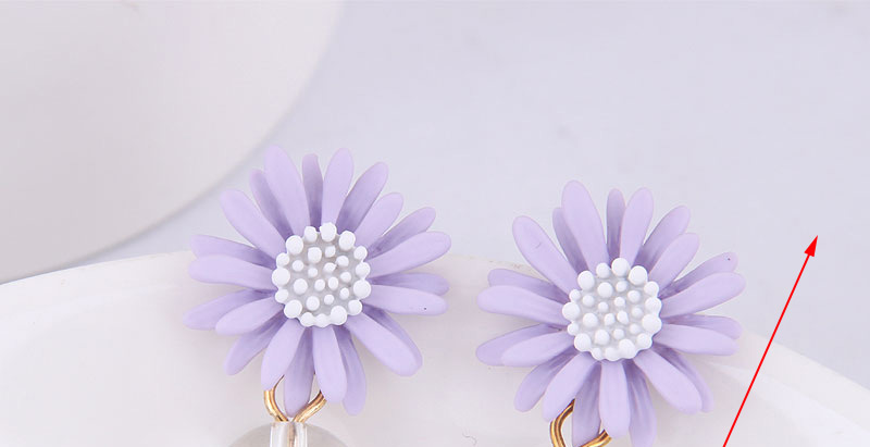 Fashion Purple Chrysanthemum Earring,Drop Earrings