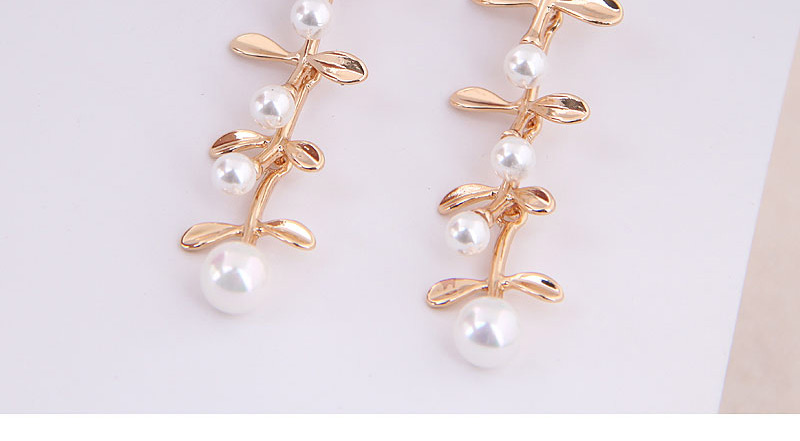 Fashion Gold Branch Pearl Earrings,Drop Earrings
