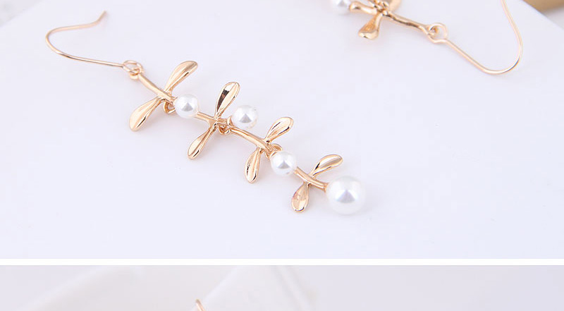 Fashion Gold Branch Pearl Earrings,Drop Earrings