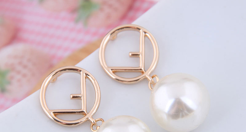 Fashion Gold Peace Pearl Stud Earrings,Drop Earrings