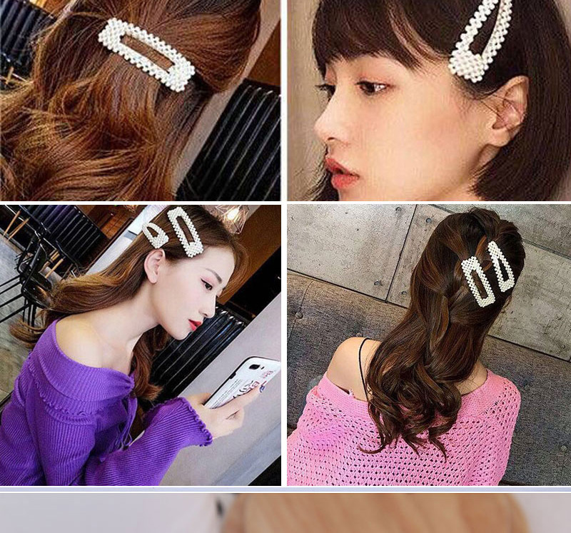 Fashion Gold Pearl Square Hair Clip,Hairpins