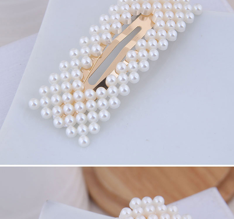 Fashion Gold Pearl Square Hair Clip,Hairpins