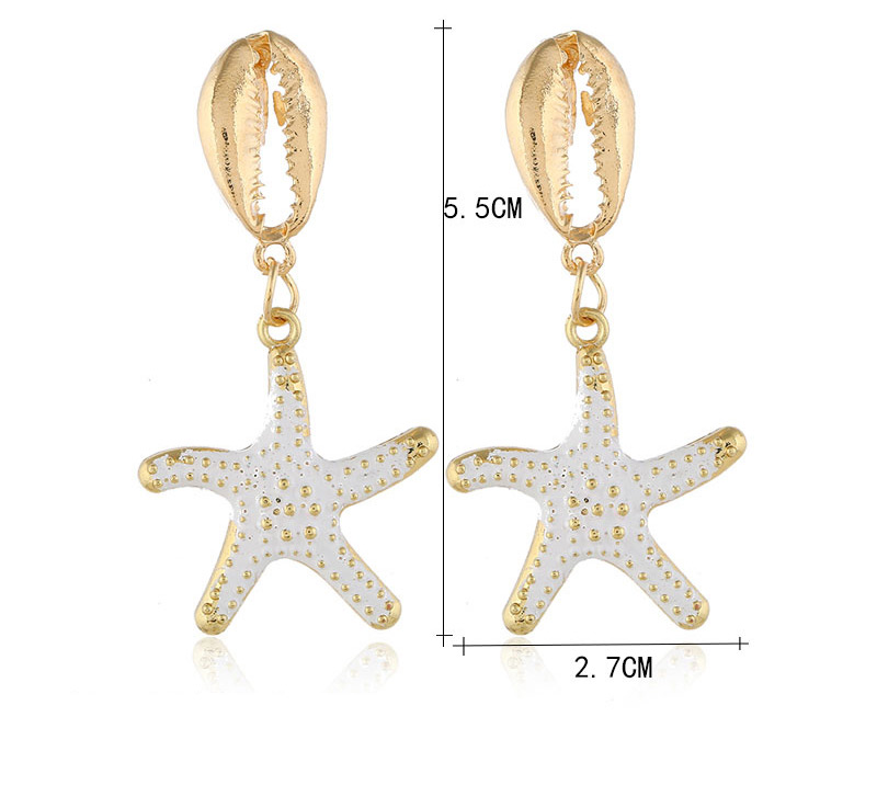  Green Metal Conch Sea Shell Earrings,Drop Earrings
