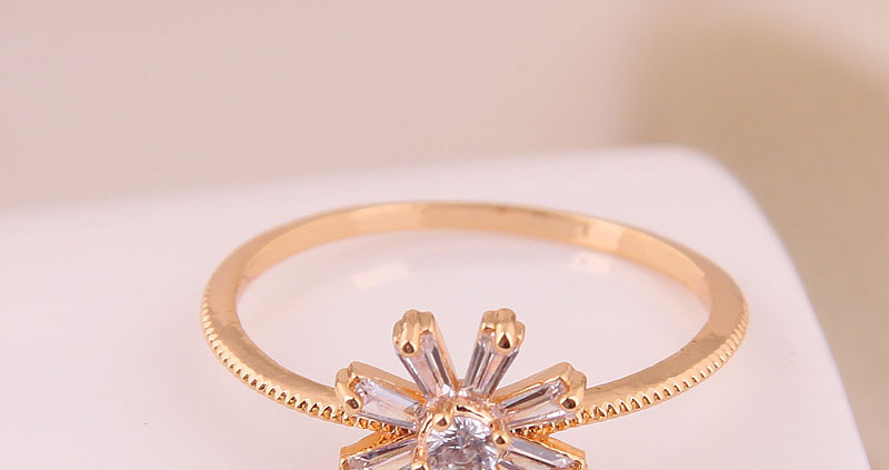 Fashion Silver Inlaid Zircon Snowflake Foliage Open Ring,Rings