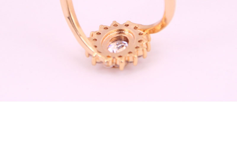 Fashion Gold Inlaid Zircon Opening Ring,Rings