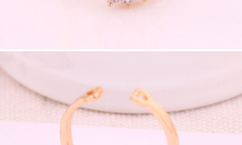 Fashion Gold Inlaid Zircon Opening Ring,Rings