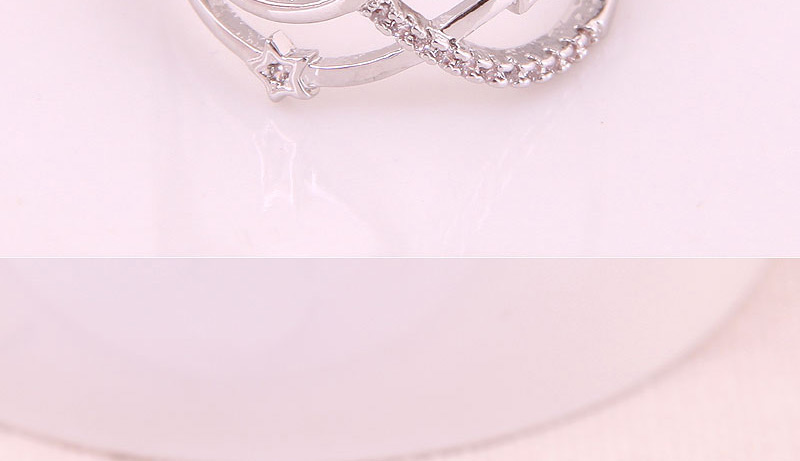 Fashion Silver Inlaid Zircon Shooting Star Ring,Rings