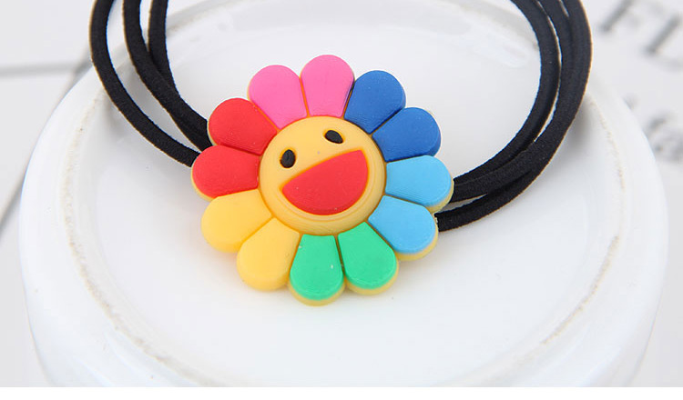 Fashion Color Colorful Sun Flower Smiley Rainbow Hair Circle,Hair Ring