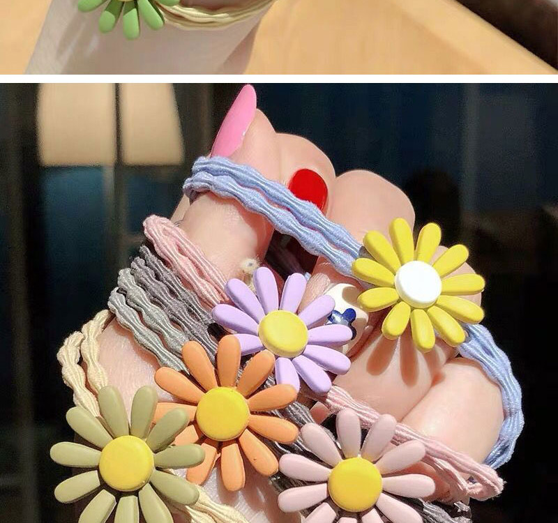 Fashion Bean Paste Flower Small Daisy Flower Head Rope,Hair Ring