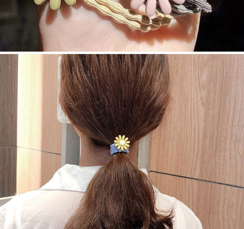 Fashion Yellow Flower Small Daisy Flower Head Rope,Hair Ring