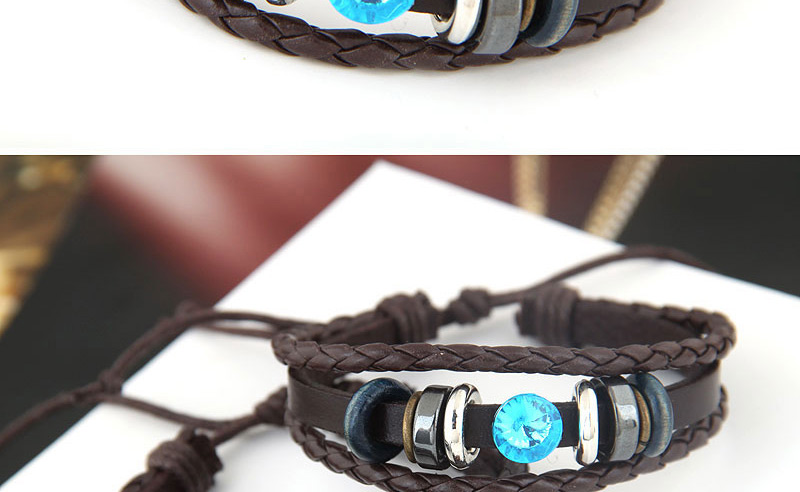 Fashion Blue Elephant Couple Leather Bracelet,Fashion Bracelets