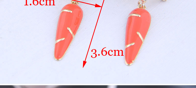 Fashion Gold Copper Micro-inlaid Zircon Radish Ear Clip,Drop Earrings