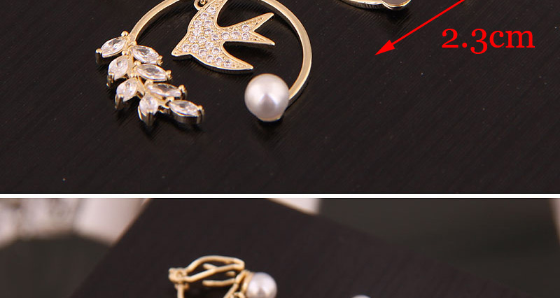 Fashion Silver Copper Micro-inlaid Zircon Birdie Clip,Earrings