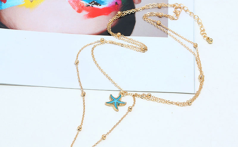 Fashion Gold Metal Conch Double Necklace,Multi Strand Necklaces