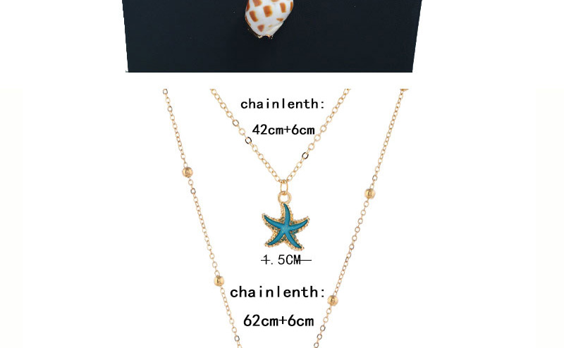 Fashion Gold Metal Conch Double Necklace,Multi Strand Necklaces