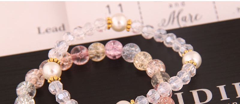 Fashion Gold Popcorn Crystal Glass Beads Double Bracelet,Fashion Bracelets