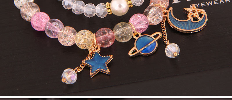Fashion Gold Popcorn Crystal Glass Beads Double Bracelet,Fashion Bracelets