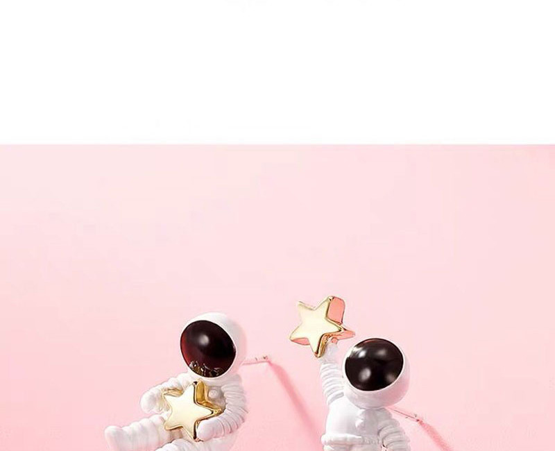 Fashion White 925 Silver And Silver Needle Astronaut Earrings,Stud Earrings