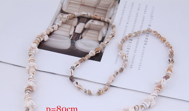 Fashion Gray Conch Shell Necklace,Multi Strand Necklaces