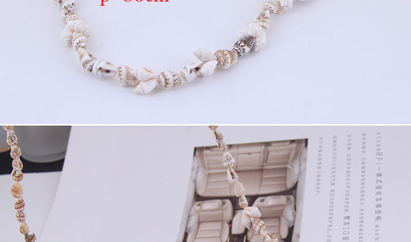 Fashion Gray Conch Shell Necklace,Multi Strand Necklaces