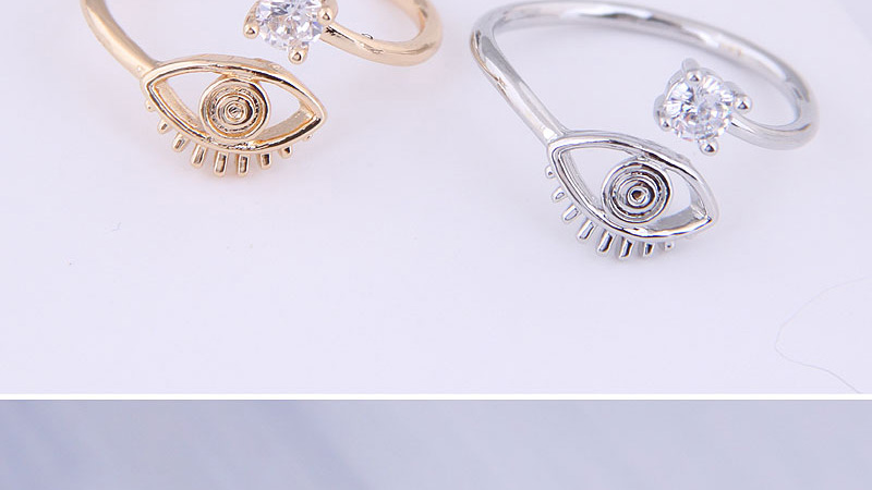 Fashion Gold Inlaid Zircon Eyebrow Opening Ring,Rings