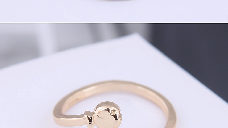 Fashion Gold Inlaid Zircon Cartoon Fish Opening Ring,Rings