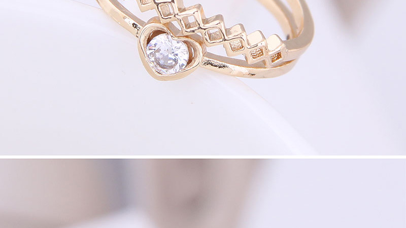 Fashion Silver Inlaid Zircon Love Opening Ring,Rings