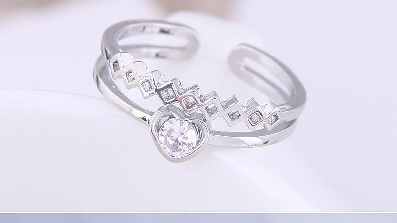 Fashion Gold Inlaid Zircon Love Opening Ring,Rings