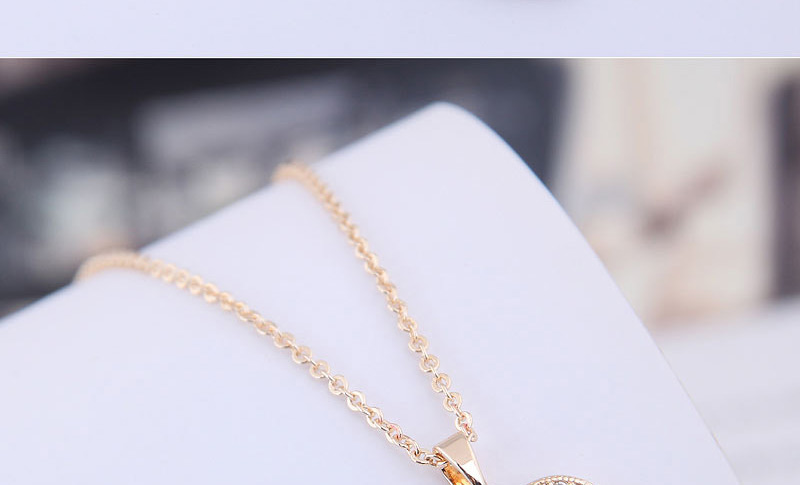 Fashion Gold Copper Micro Inlaid Zircon Heart Necklace,Necklaces
