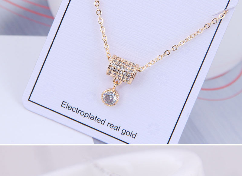 Fashion Gold Copper Micro Inlaid Zircon Necklace,Necklaces