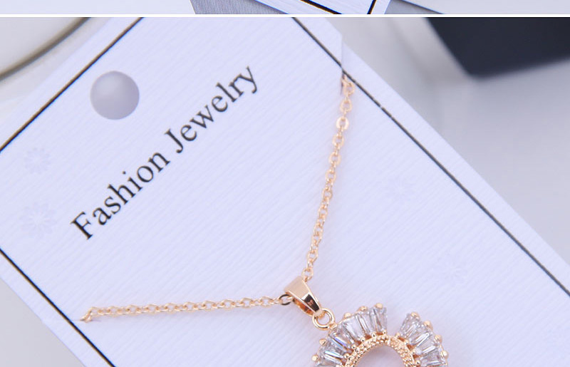 Fashion Gold Copper Micro Inlaid Zircon Three-leaf Necklace,Necklaces
