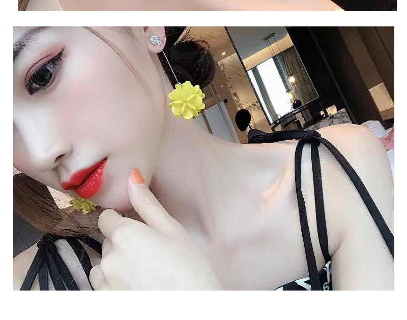 Fashion Yellow  Silver Needle Ball Earrings,Stud Earrings