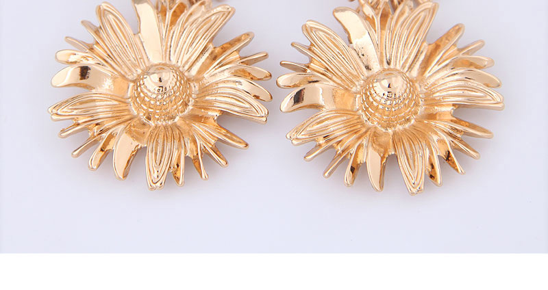 Fashion Silver Metal Sunflower Earrings,Drop Earrings