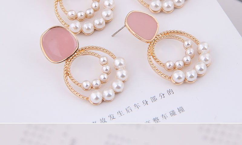Fashion Pink Pearl Female Earrings,Drop Earrings