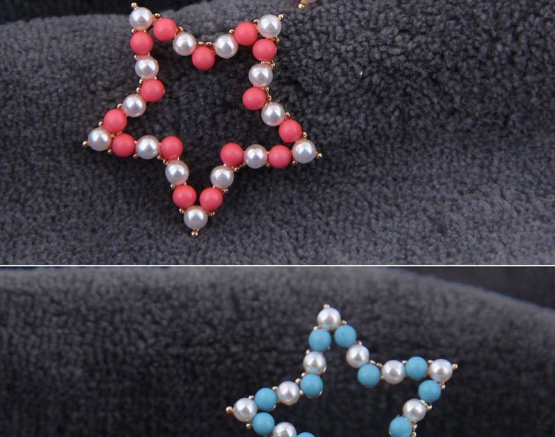 Fashion Blue Pentagram Ear Stud,Stud Earrings