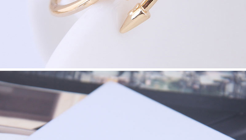 Fashion Gold Zircon Rivet Opening Ring,Rings