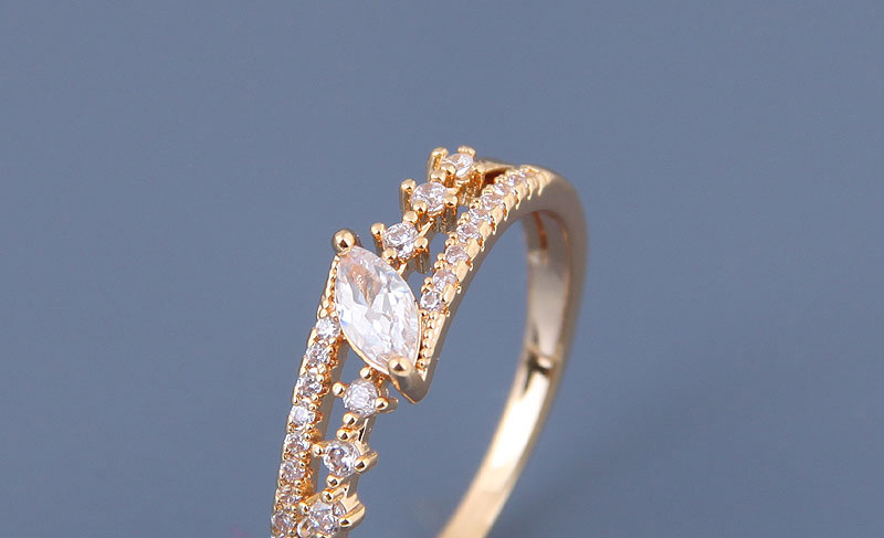 Fashion Gold Inlaid Zircon Ring,Rings