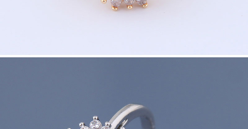 Fashion Gold Inlaid Zircon Sun Flower Ring,Rings