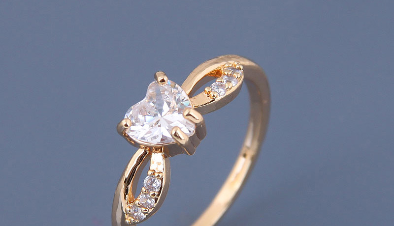 Fashion Gold Inlaid Zircon Angel Love Ring,Rings