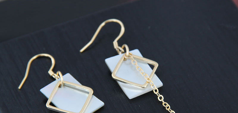 Fashion Gold Shell Geometric Shape Asymmetric Earrings,Drop Earrings