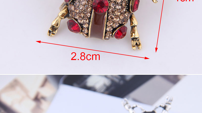 Fashion Gold Metal Flash Drill Ladybug Brooch,Korean Brooches