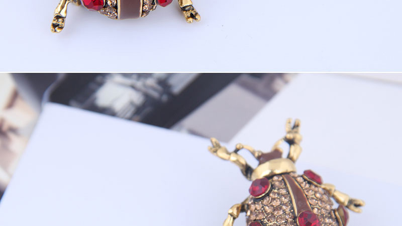 Fashion Gold Metal Flash Drill Ladybug Brooch,Korean Brooches