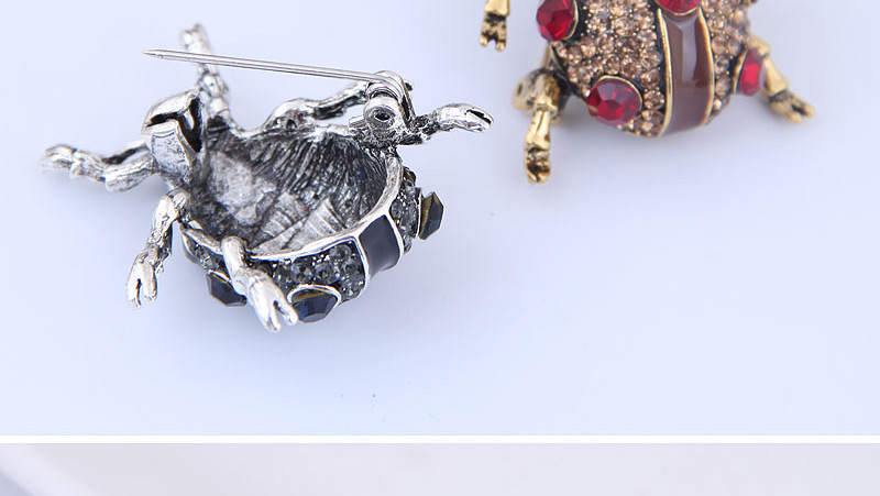 Fashion Silver Metal Flash Drill Ladybug Brooch,Korean Brooches