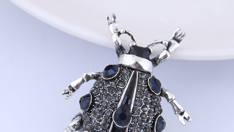Fashion Silver Metal Flash Drill Ladybug Brooch,Korean Brooches